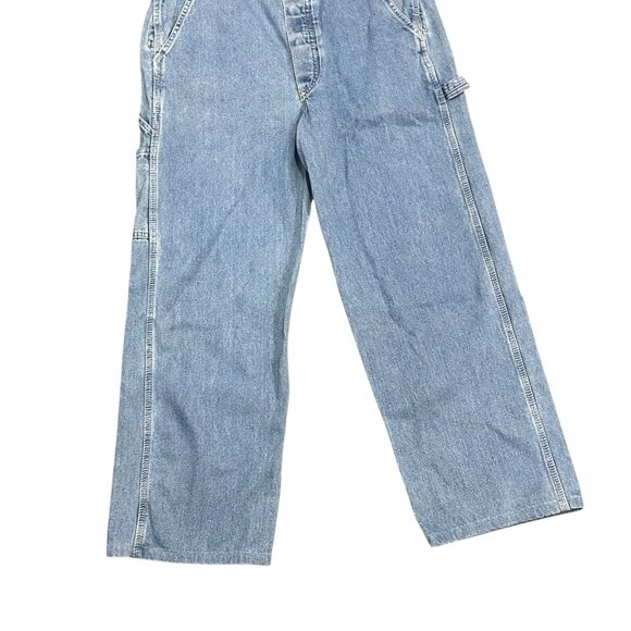 Vtg Lee Carpenter Denim Overalls Mens 32 Button Fly Workwear Classic Blue Jean - Picture 15 of 16